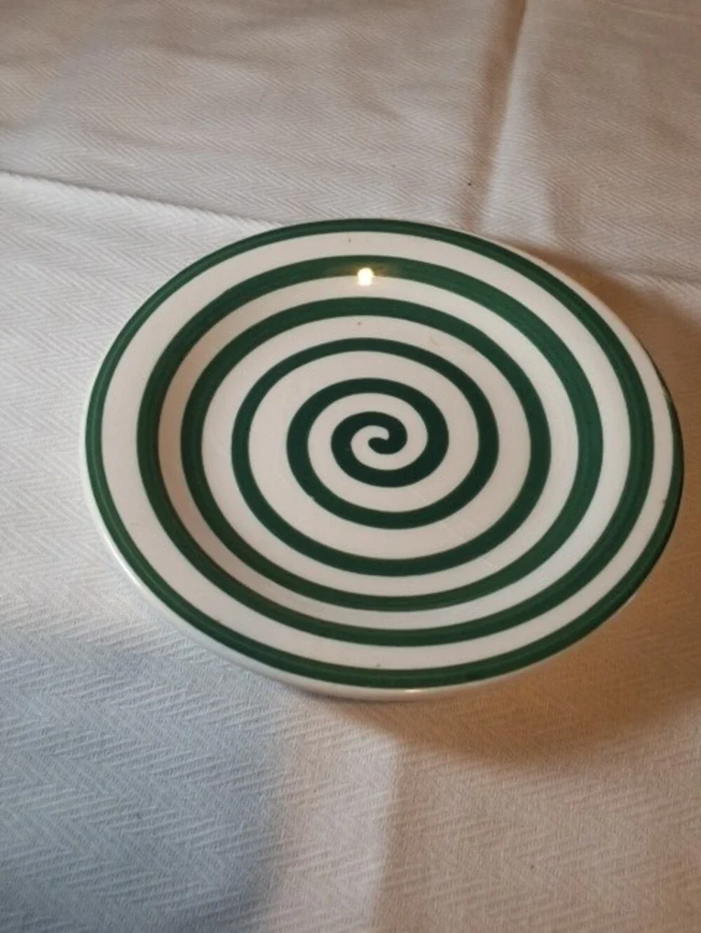 Green Spiral Ceramic Salad/Dessert Plate - Home Dining